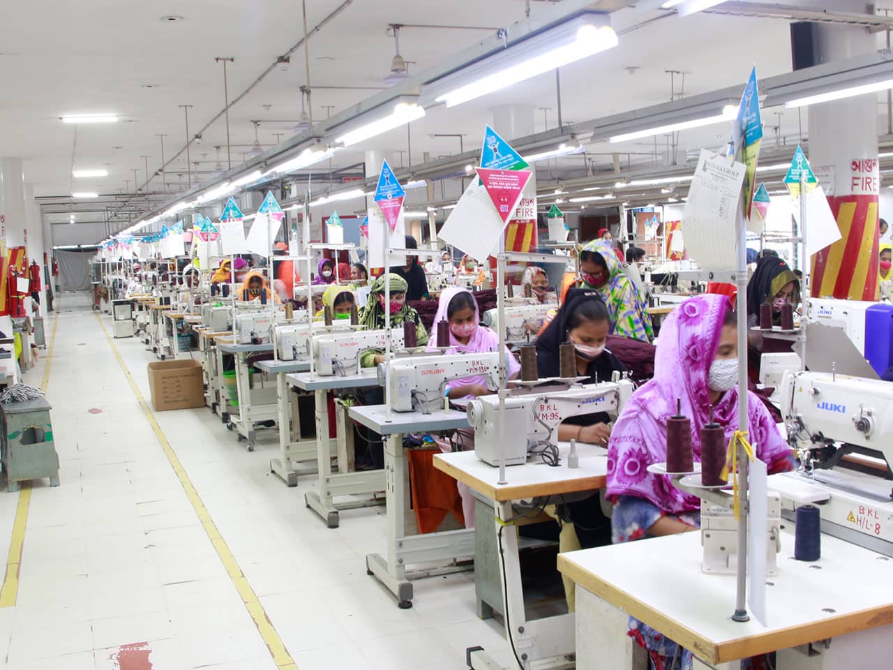 One of partner factories' sewing line
